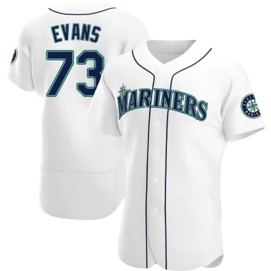Logan Evans Men's Authentic Seattle Mariners White Home Jersey