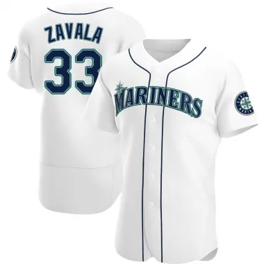 Seby Zavala Men's Authentic Seattle Mariners White Home Jersey
